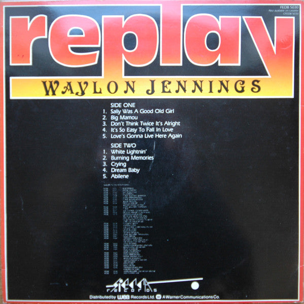 Waylon Jennings : Replay (LP, Album, RE)