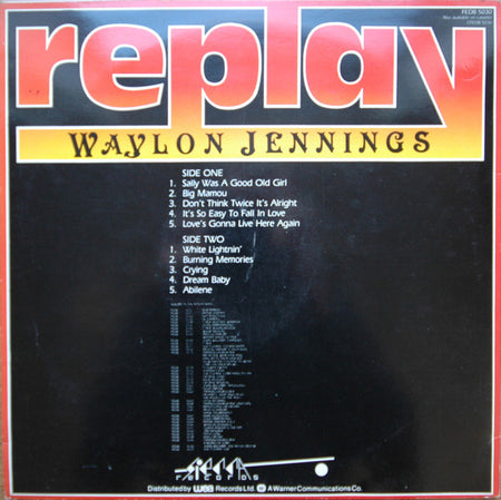 Waylon Jennings : Replay (LP, Album, RE)