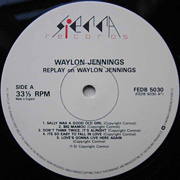 Waylon Jennings : Replay (LP, Album, RE)