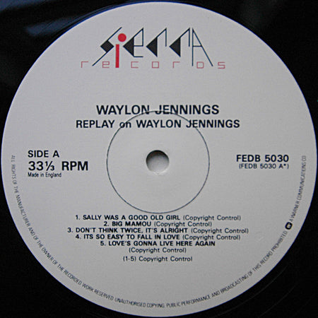 Waylon Jennings : Replay (LP, Album, RE)
