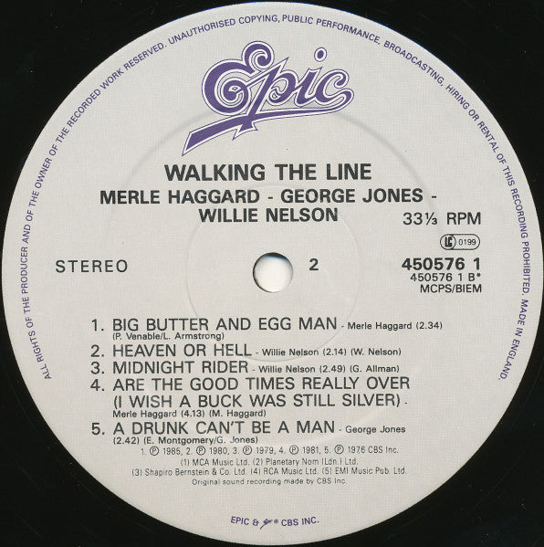 Merle Haggard / George Jones (2) / Willie Nelson : Walking The Line (LP, Comp)