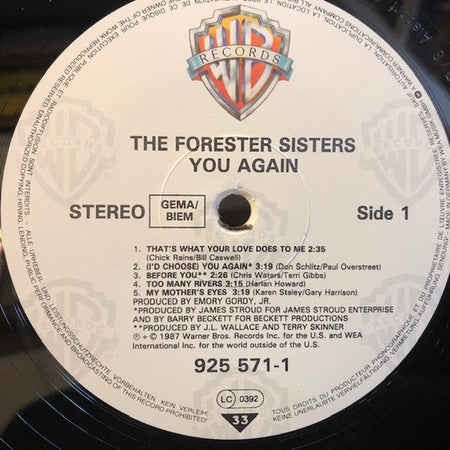 The Forester Sisters : You Again (LP)