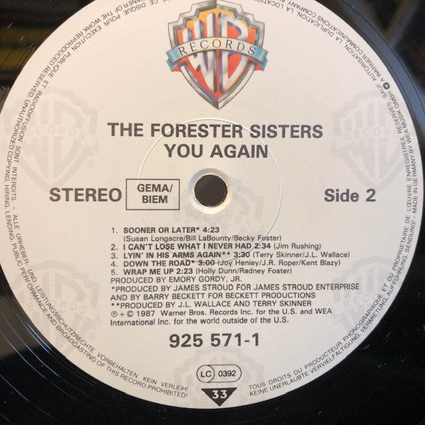 The Forester Sisters : You Again (LP)