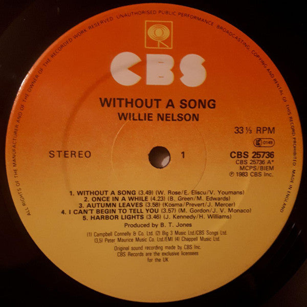 Willie Nelson : Without A Song (LP, Album)