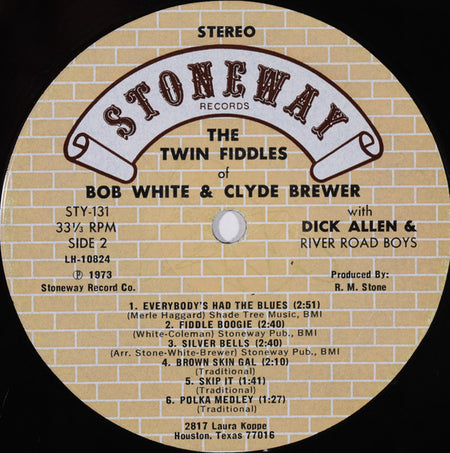 Bob White (6) & Clyde Brewer With Dick Allen (4) & The River Road Boys : The Twin Fiddles (LP, Album)