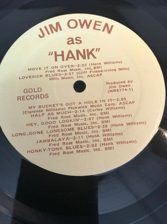 Jim Owen : Jim Owen As "Hank" (LP)