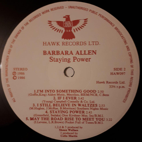 Barbara Allen : Staying Power (LP, Album)