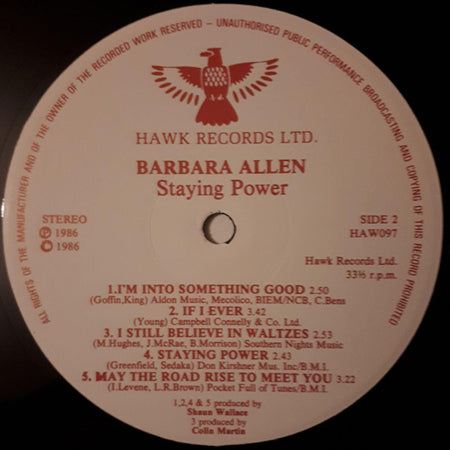 Barbara Allen : Staying Power (LP, Album)