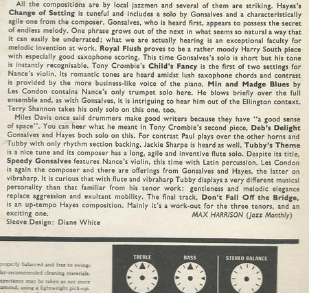 Tubby Hayes And The Paul Gonsalves All Stars : Change Of Setting (LP, Mono)