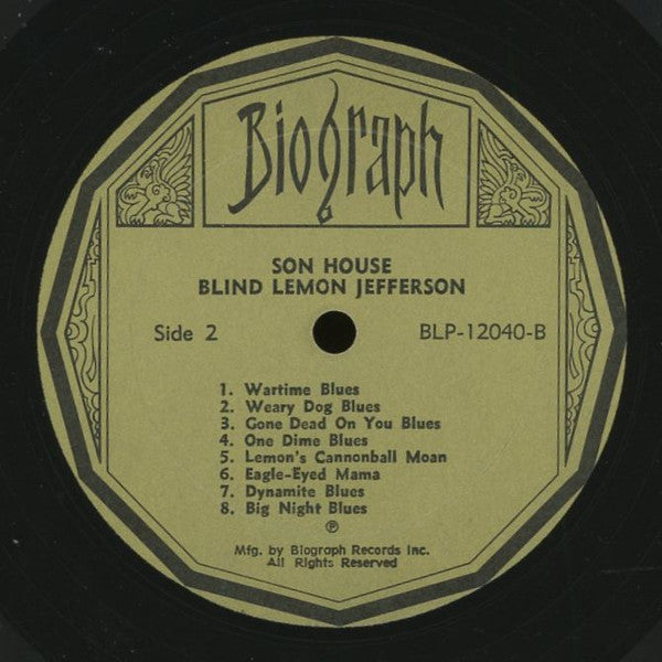 Blind Lemon Jefferson / Son House : Blind Lemon Jefferson / Son House (LP, Comp)