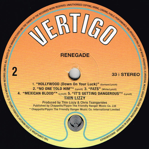Thin Lizzy : Renegade (LP, Album, RE, 180)