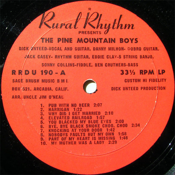 Dick Unteed And The Pine Mountain Boys (3) : Old Time Comedy Favorites (LP)