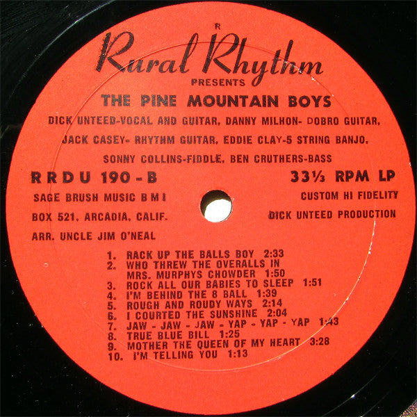 Dick Unteed And The Pine Mountain Boys (3) : Old Time Comedy Favorites (LP)