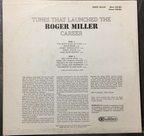 Roger Miller : Roger Miller (LP, Comp, RE)