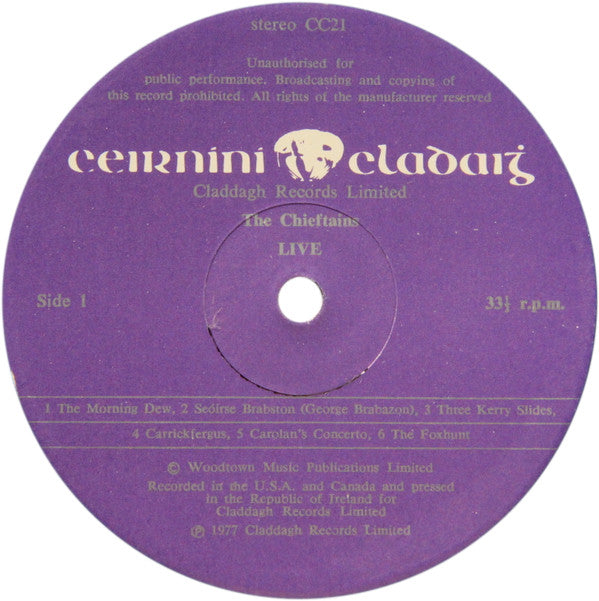 The Chieftains : Live! (LP, Album)