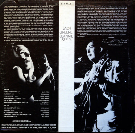 Jack Greene, Jeannie Seely : Jack Greene, Jeannie Seely (LP, Album)