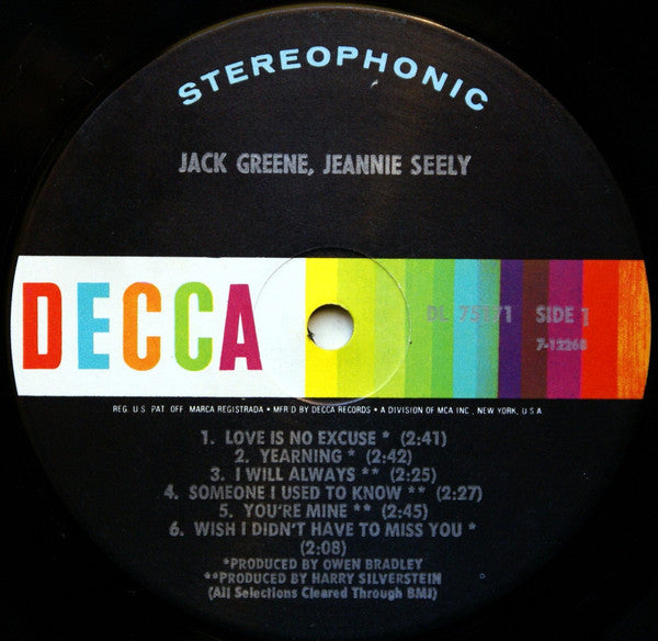 Jack Greene, Jeannie Seely : Jack Greene, Jeannie Seely (LP, Album)