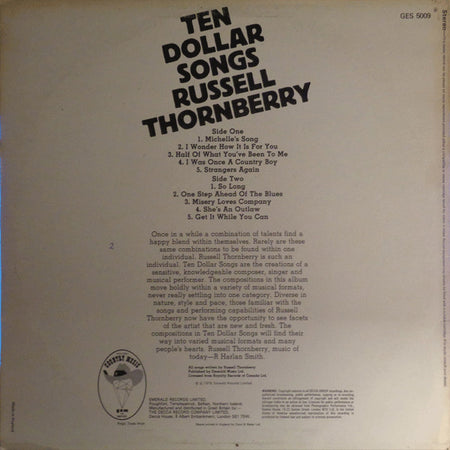 Russell Thornberry : Ten Dollar Songs (LP, Album)