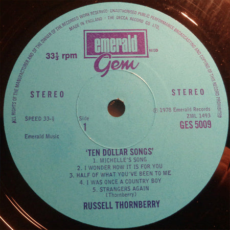 Russell Thornberry : Ten Dollar Songs (LP, Album)