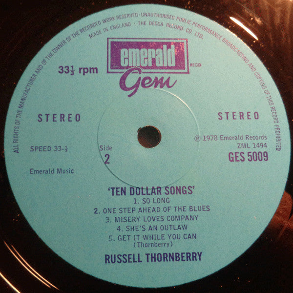 Russell Thornberry : Ten Dollar Songs (LP, Album)