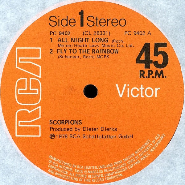 Scorpions : All Night Long (12", EP)