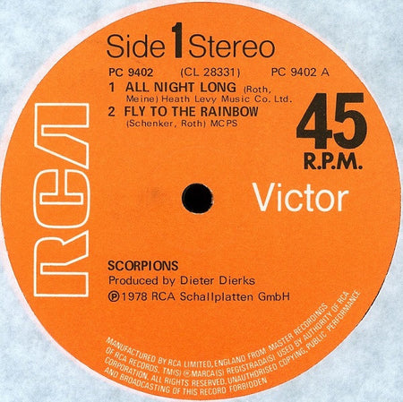 Scorpions : All Night Long (12", EP)