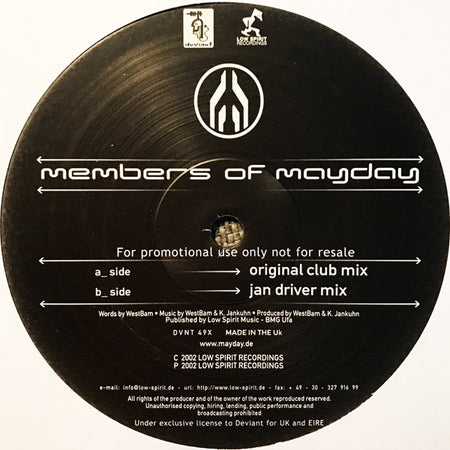 Members Of Mayday : Sonic Empire (12", Promo)