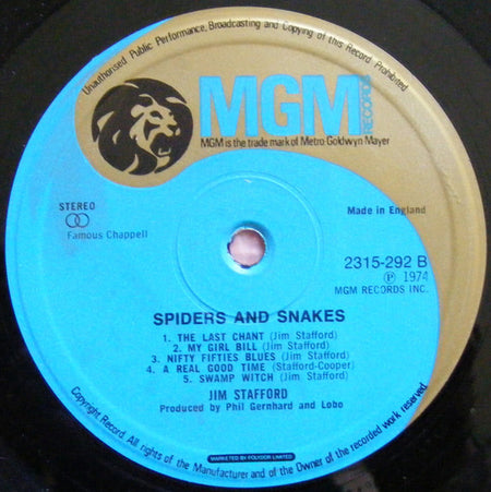 Jim Stafford : Spiders & Snakes (LP, Album)