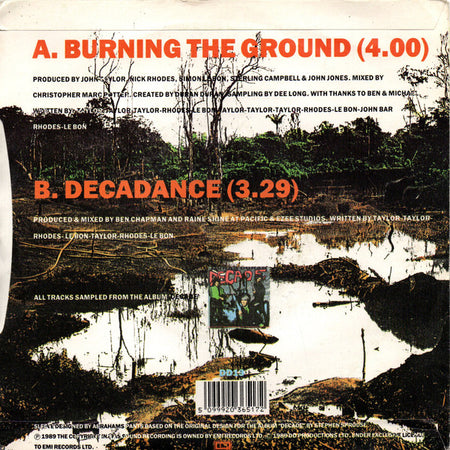 Duran Duran : Burning The Ground (7", Single)