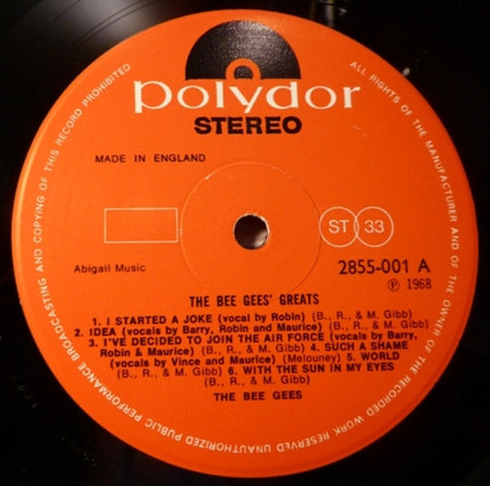 The Bee Gees* : The Bee Gees' Greats (LP, Comp)