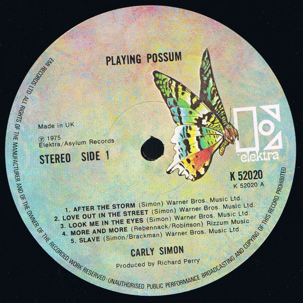 Carly Simon : Playing Possum (LP, Album)