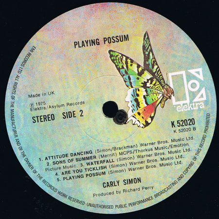 Carly Simon : Playing Possum (LP, Album)