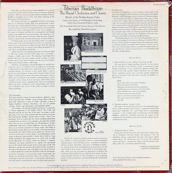 David Lewiston : Tibetan Buddhism: The Ritual Orchestra And Chants (LP)
