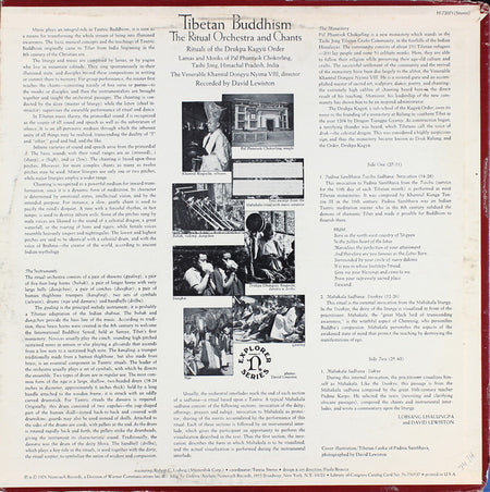 David Lewiston : Tibetan Buddhism: The Ritual Orchestra And Chants (LP)