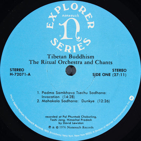 David Lewiston : Tibetan Buddhism: The Ritual Orchestra And Chants (LP)