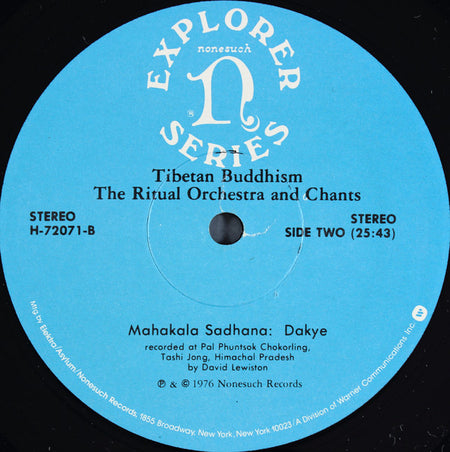 David Lewiston : Tibetan Buddhism: The Ritual Orchestra And Chants (LP)
