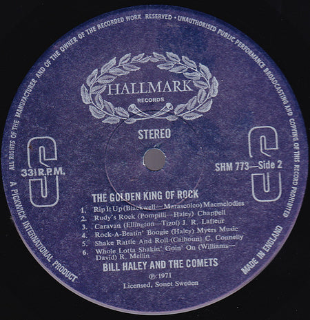 Bill Haley And His Comets : The Golden King Of Rock (LP, Comp)