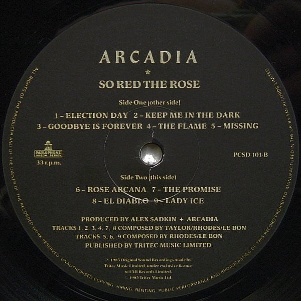 Arcadia (3) : So Red The Rose (LP, Album)