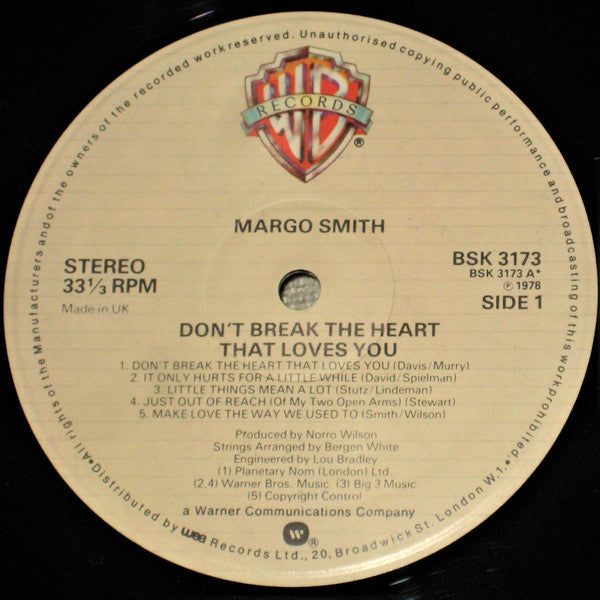 Margo Smith : Don't Break The Heart That Loves You (LP, Album)