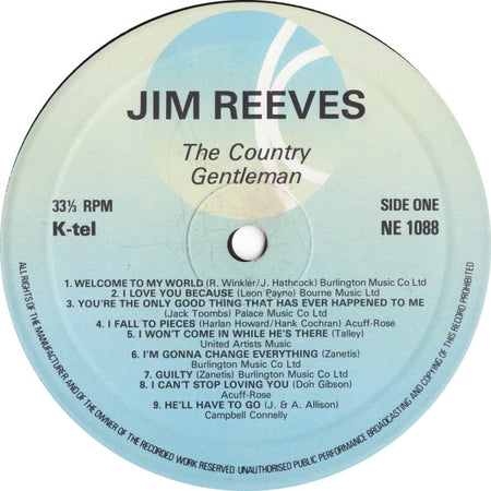 Jim Reeves : The Country Gentleman (LP, Comp)