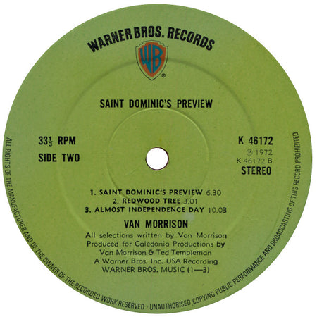 Van Morrison : Saint Dominic's Preview (LP, Album, Gre)