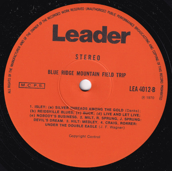 Various : Blue Ridge Mountain Field Trip (LP, Album, RE, Ora)