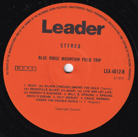 Various : Blue Ridge Mountain Field Trip (LP, Album, RE, Ora)