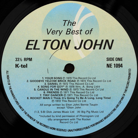 Elton John : The Very Best Of Elton John (LP, Comp, PRS)