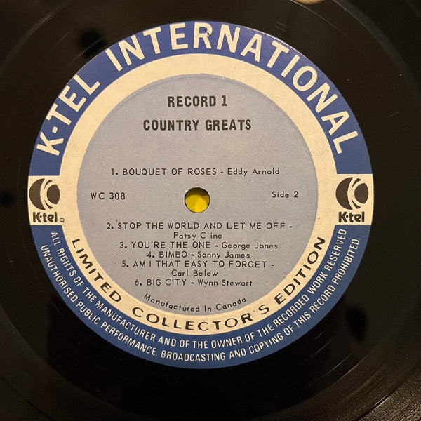 Various : Country Greats (2xLP, Comp)