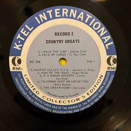 Various : Country Greats (2xLP, Comp)