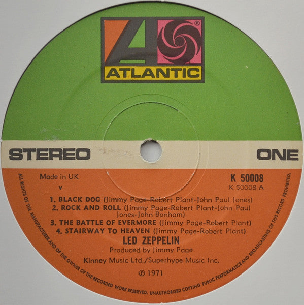 Led Zeppelin : Untitled (LP, Album, M/Print, RP, Gat)