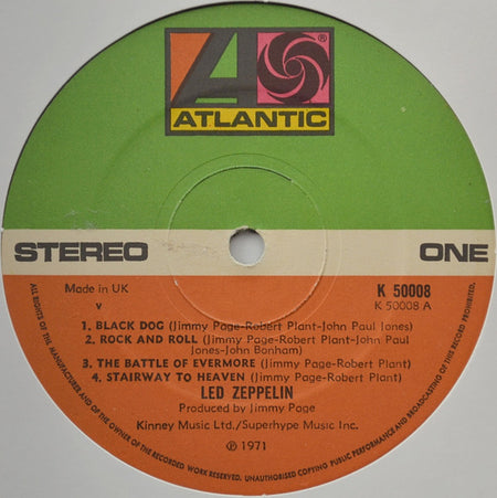Led Zeppelin : Untitled (LP, Album, M/Print, RP, Gat)
