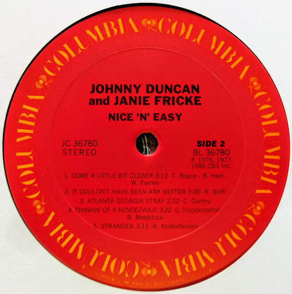 Johnny Duncan (3) & Janie Fricke : Nice 'n' Easy (LP, Album)