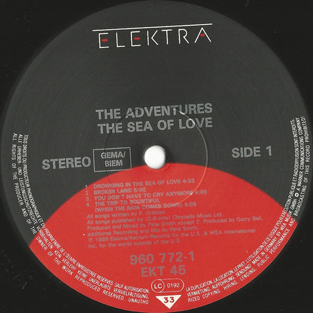 The Adventures : The Sea Of Love (LP, Album)